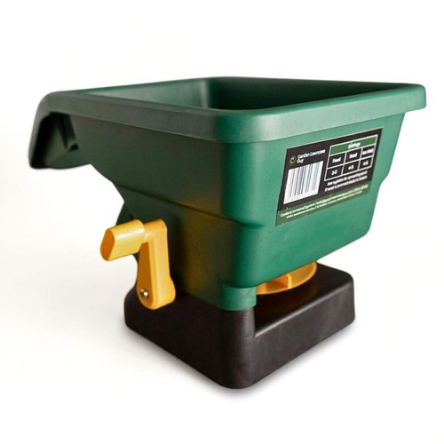 Hand held lawn spreader - held,